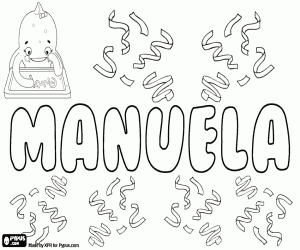 Manuela, name for girl coloring page