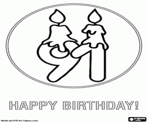 Many congratulations for 91 years coloring page
