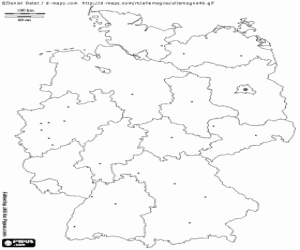 Map of Germany coloring page