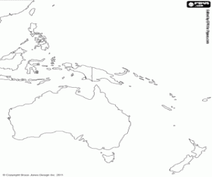 Map of the oceanic continent coloring page