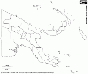 Map of Papua New Guinea coloring page