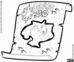 A map about Pokemon Go coloring page