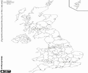 Map of the United Kingdom coloring page