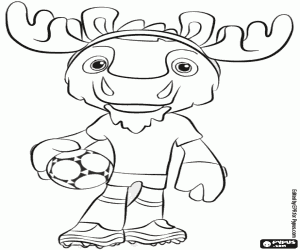 Maple, mascot Canada World Cup 2026 coloring page