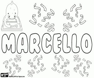 Marcello, Italian name coloring page
