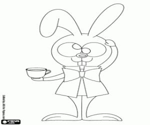 The March Hare with the cup of tea coloring page