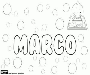 Marco, name in various languages coloring page