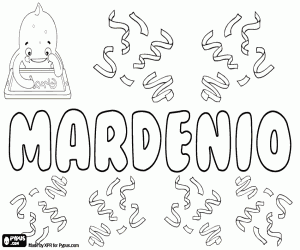 Mardenio, name for boy coloring page