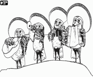 The mariachis of Rango coloring page