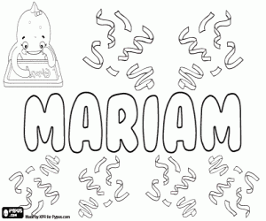 Mariam, name for woman coloring page
