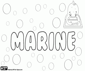 Marine, name in French coloring page