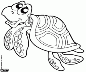 Marine turtle coloring page