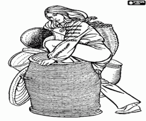 Marion, female protagonist coloring page