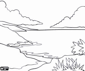 Maritime landscape to the horizon coloring page