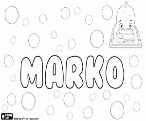 Marko, name in various languages coloring page