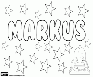 Markus, name for boy coloring page