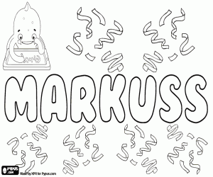 Markuss, name in Latvian coloring page