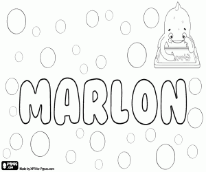 Marlon, English name coloring page