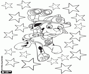Marshall among stars coloring page