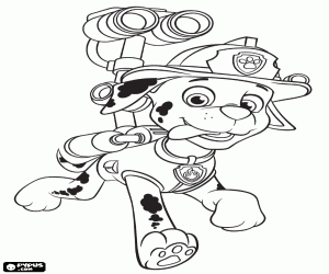 Marshall, Paw Patrol dog firefighter coloring page