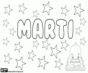 Marti, name of Latin origin coloring page