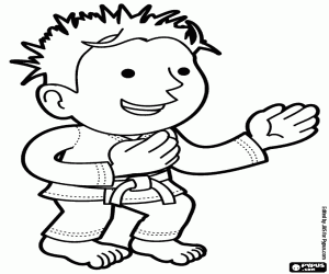 A martial arts expert coloring page