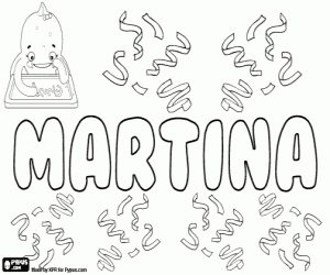 Martina, name in many languages coloring page