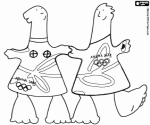 Mascots of Athens 2004 coloring page