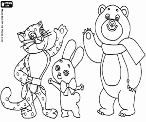 The mascots of Sochi 2014 coloring page