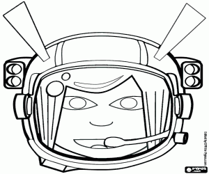 Mask of an alien astronaut coloring page