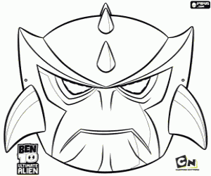 Mask of Ben 10, Humongousaur coloring page