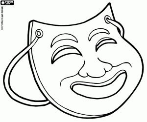 Mask with a big smile coloring page