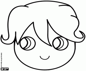 Mask with a child face coloring page