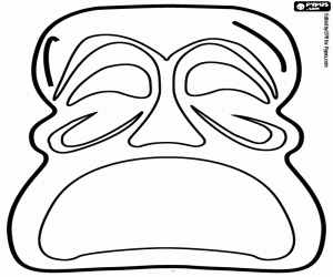 Mask with a desperate face coloring page