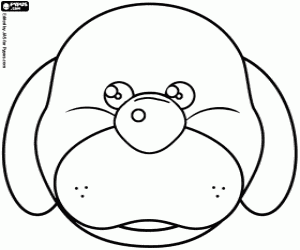 Mask of dog with drooping ears coloring page