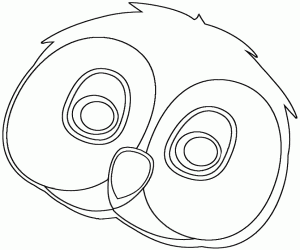 Mask with eyes and owl beak coloring page