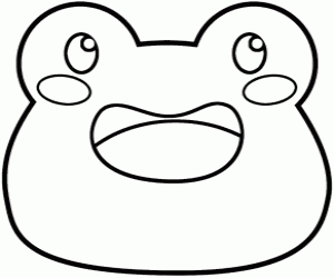 Mask of a frog coloring page