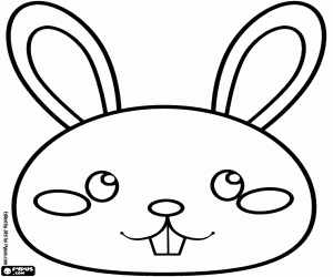 Mask of a hare coloring page
