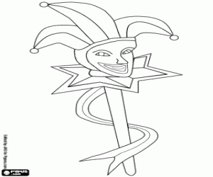 Mask with harlequin hat coloring page