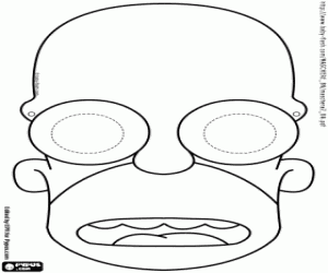 The mask of Homer Simpson coloring page