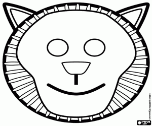 A mask of a lion head coloring page