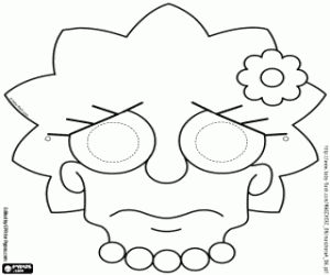 Mask of Lisa Simpson coloring page
