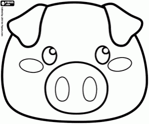 Mask of a little pig coloring page