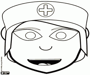 Mask of a nurse coloring page