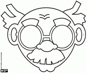 Mask of a nutty professor coloring page