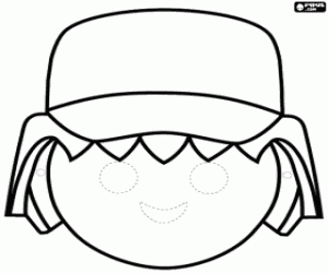 Mask of a Playmobil figure coloring page