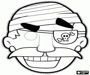 Mask of a pirate coloring page