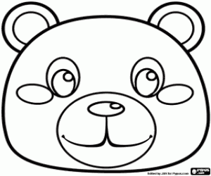Mask of a small bear coloring page