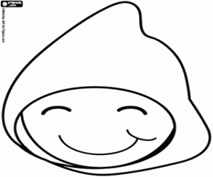 Mask of a smiling ghost coloring page