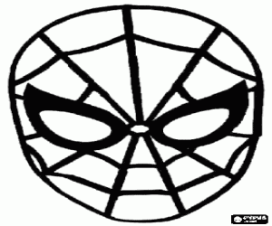 The mask of Spiderman coloring page
